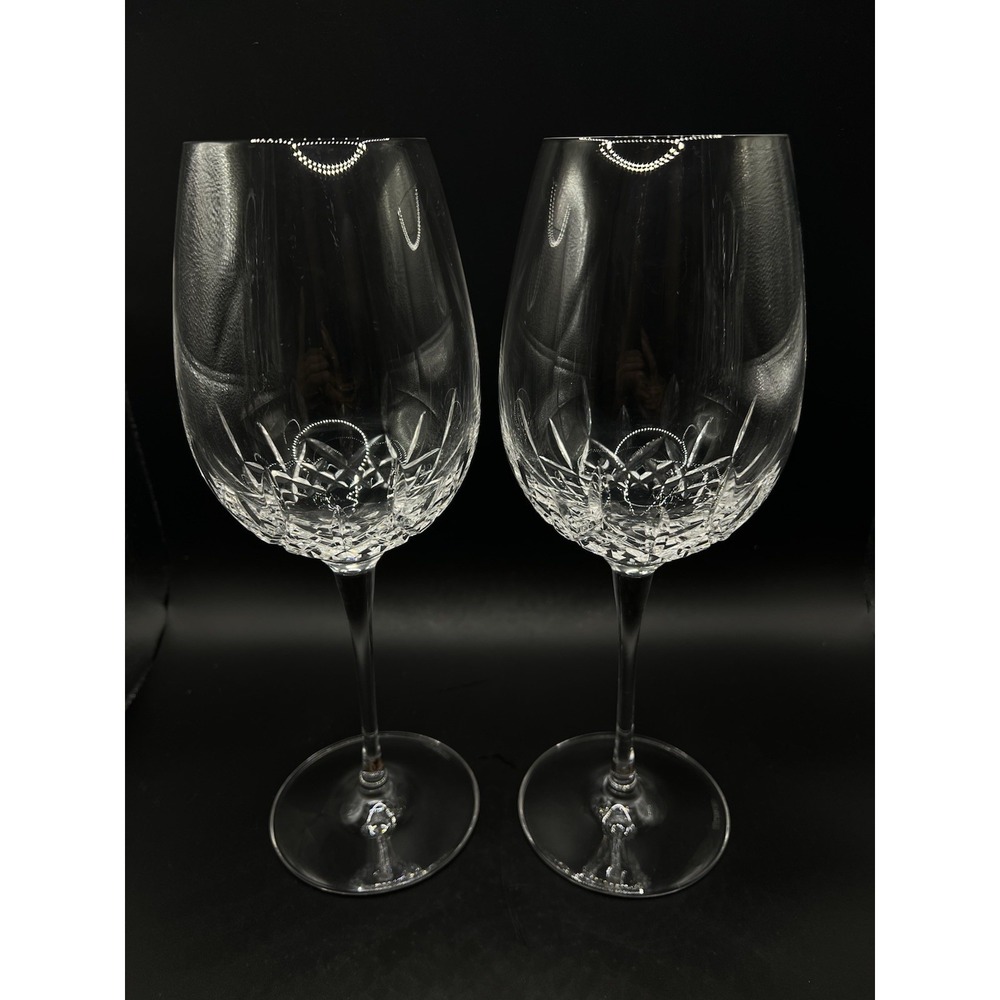 Lismore Essence Crystal by Waterford pair of Water Goblet w/box Mint - Picture 3 of 7
